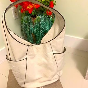 Tory Birch White Leather bag, Large